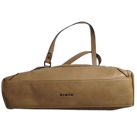 Krona 100% vinyl, 100% polyester lining, tooled purse bag satchel - Picture 8 of 11